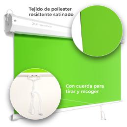 Panel chromakey pantalla plegable phoenix tejido verde chroma antíarrugas montaje techo y pared 2 x 2.5m