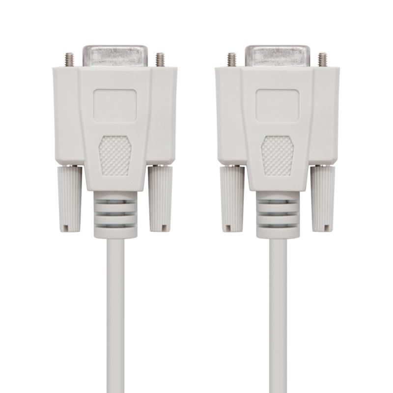 Cable rs232 db9 nanocable 1.8m - hembra - hembra - beige null modem