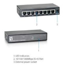 Switch level one 8 puertos 10 - 100 - 1000 no gestion