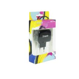 Cargador pared tooq usb tqwc - 1s02 2xusb 3.4 a(total) ai - tech negro