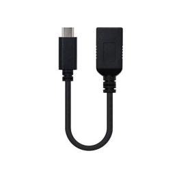 Cable otg usb tipo a 3.1 a usb tipo c 3.1 nanocable 15cm - hembra - macho - negro