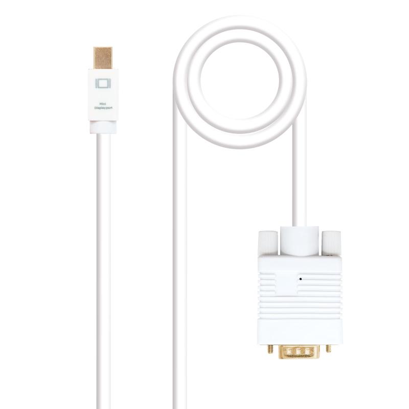 Cable nanocable conversor mini dp a vga mini dp - m - vga - m blanco 3.0 m