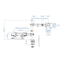 Soporte de mesa tooq para pantalla 13pulgadas - 32pulgadas y portatil