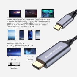 Adaptador usb tipo c a hdmi 4k conceptronic 2m - macho - macho