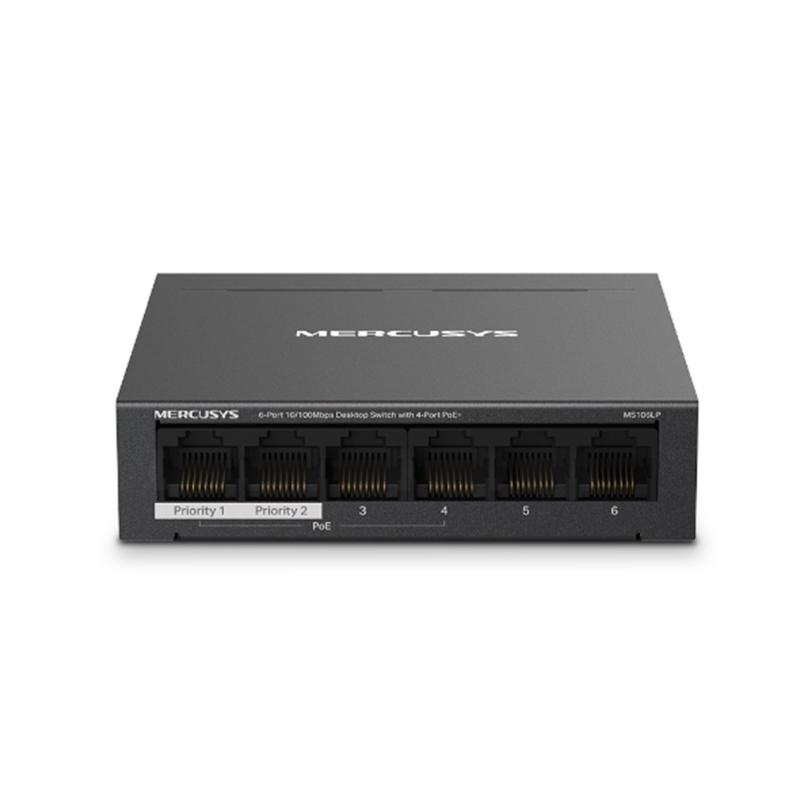Switch mercusys ms106lp 6 puertos - 10 - 100mbps - rj45 4p poe