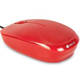 Raton con cable ngs flamered - optico - 1000dpi - 2 botones + scroll - ergonomico - usb - rojo