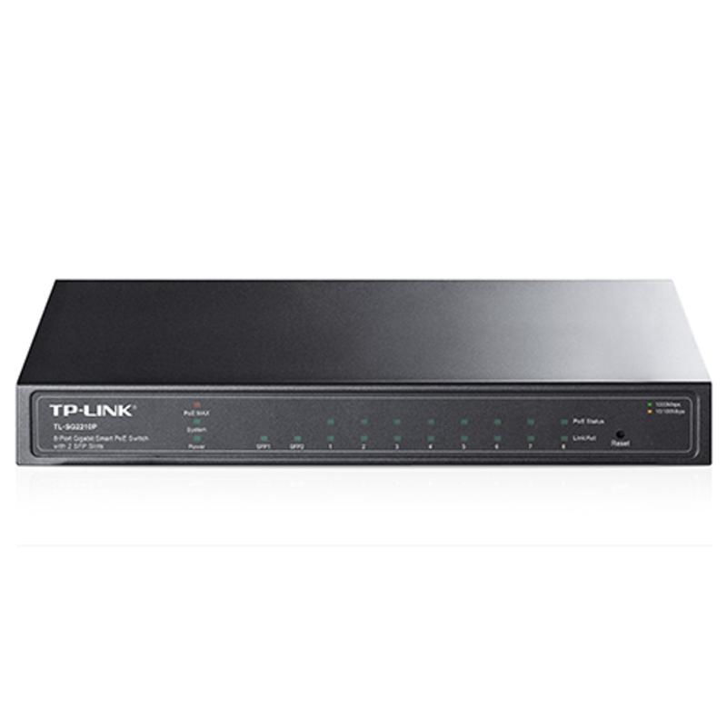 Swicht 8 puertos 10 - 100 - 1000 + 2 ptos spf poe 53w tp - link