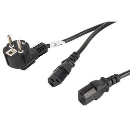 Cable de alimentacion lanberg schuko cee 7 - 7 a 2x iec320 c13 2m