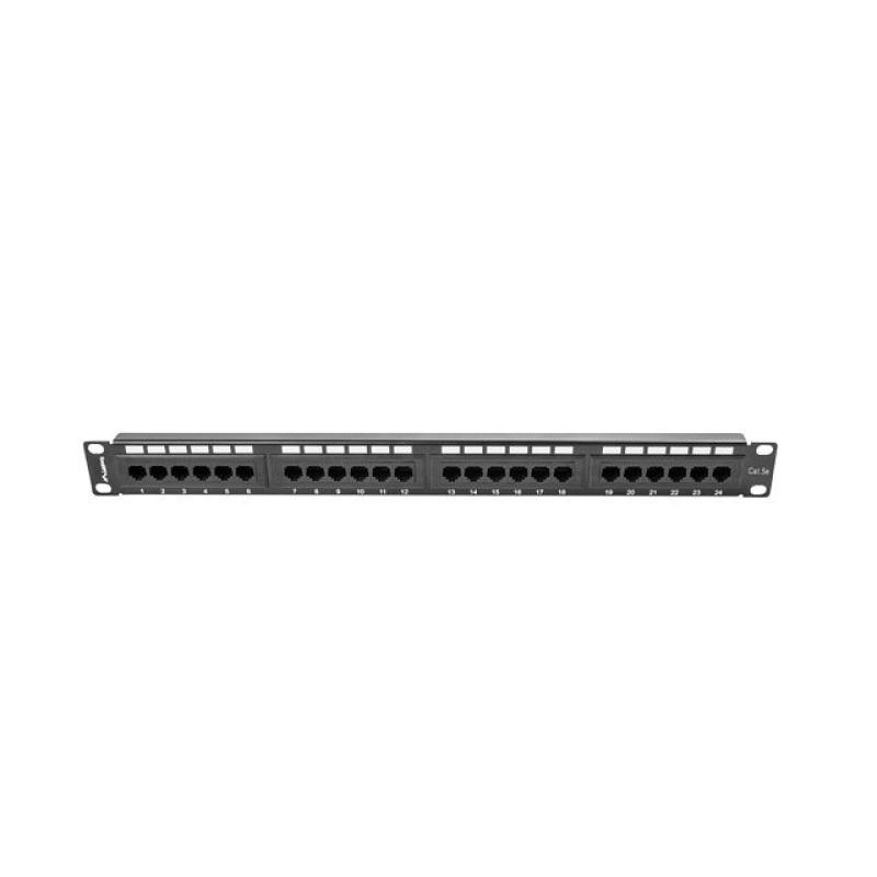 Patch panel lanberg cat.5e utp 24 puertos 1u rack 19 negro