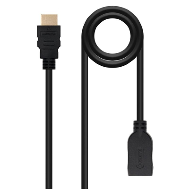 Cable hdmi 2.0 nanocable 2m - macho - hembra - negro