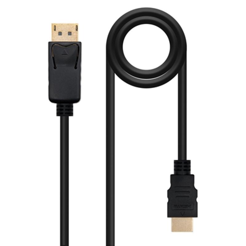 Cable displayport a hdmi nanocable 1m - macho - macho - negro