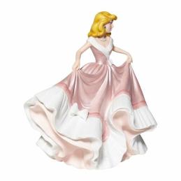 Figura enesco disney la cenicienta la cenicienta con vestido rosa