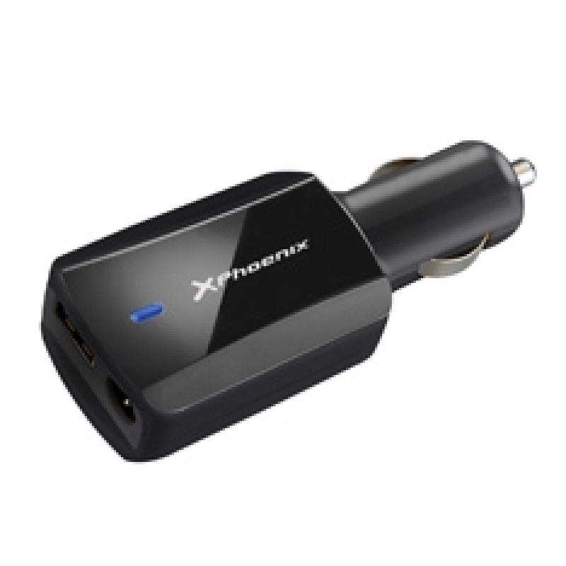 Cargador adaptador universal 90w phoenix phlaptopcarcharger para coche - vehiculo - mechero para portatil - netbooks - puerto us