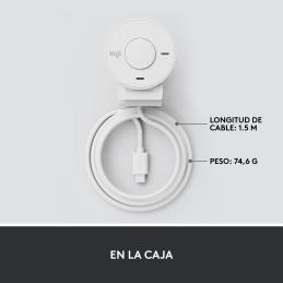 Webcam logitech brio 300 blanco crudo full hd - usb tipo c