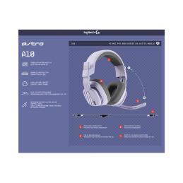 Auriculares con microfono logitech a10 astro gaming gen 2 jack 3.5mm blanco