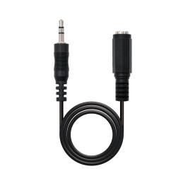 Cable audio jack - 3.5m a jack - 3.5h nanocable 5m - macho - hembra - negro