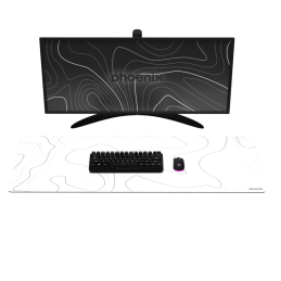 Alfombrilla phoenix stratos para ratón escritorio blanca 90 x 40 cm con base de corcho y superficie cuero pu