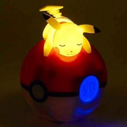 Lampara led despertador reloj teknofun madcow entertainment pokemon pikachu durmiendo en pokeball