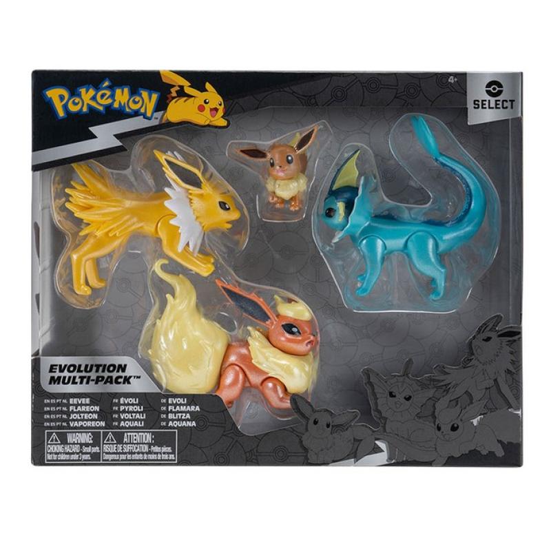 Figura jazwares pokemon multievolution eevee pack 4