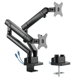 Phoenix mstand2 brazo articulado resorte de gas para doble monitor hasta 27 vesa 75 x 75 - 100 x 100 incluye 2 usb