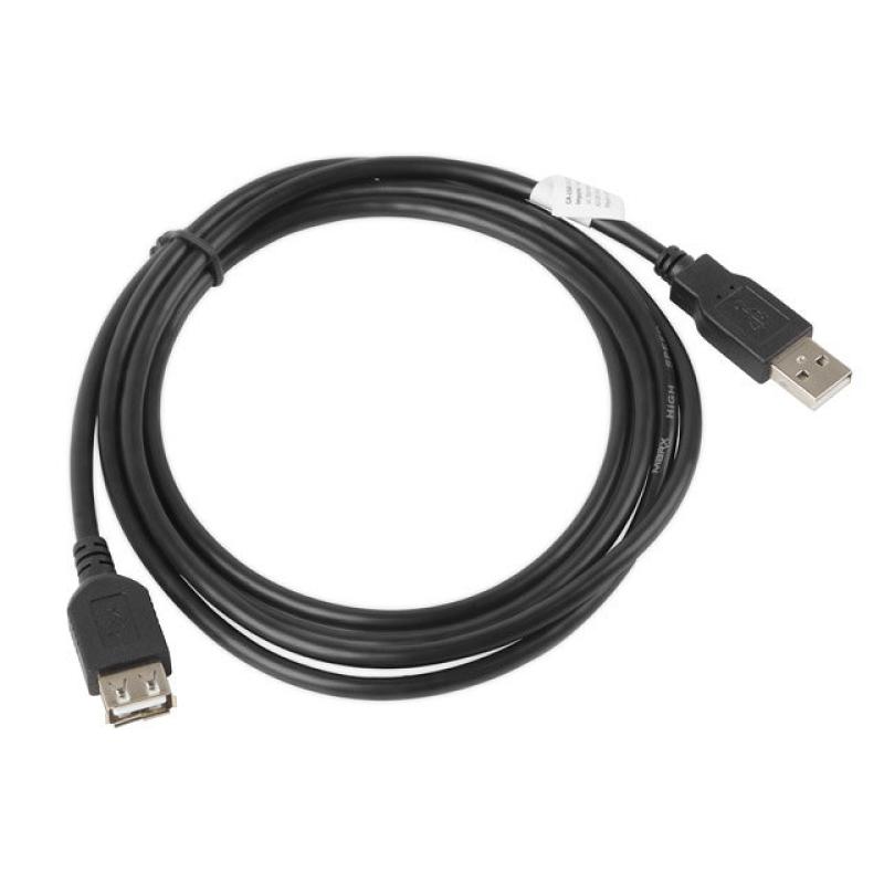 Cable alargador lanberg usb 2.0 macho hembra 1.8m negro