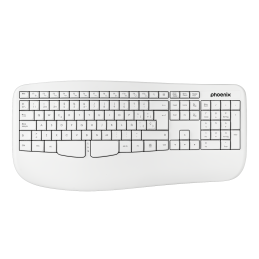 Phoenix k201 teclado ergonómico inalámbrico 2.4ghz blanco