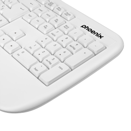Phoenix k201 teclado ergonómico inalámbrico 2.4ghz blanco