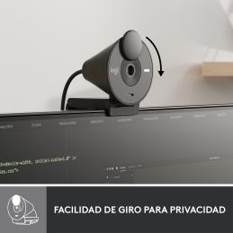 Webcam logitech brio 300 grafito full hd - usb tipo c