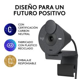 Webcam logitech brio 300 grafito full hd - usb tipo c