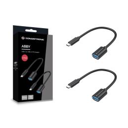 Adaptador usb tipo c a usb tipo a conceptronic 20cm - macho - hembra - pack 2 unidades