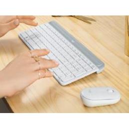 Teclado + mouse logitech mk470 wireless inalambrico blanco