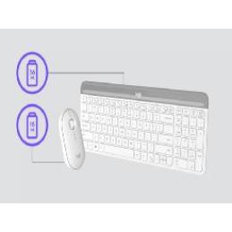 Teclado + mouse logitech mk470 wireless inalambrico blanco