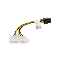 Cable lanberg alimentacion molex 2x macho a hembra btx 6 pin psu 15 cm