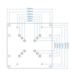 Adaptador vesa tooq vma0200 - b 200x200 -200x100 -100x200 negro