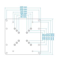Adaptador vesa tooq vma0200 - b 200x200 -200x100 -100x200 negro