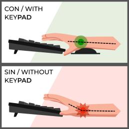 Phoenix keypad reposamuñecas ergonómico espuma con memoria alta densidad negro