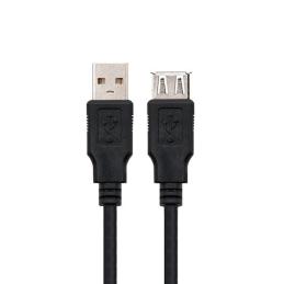 Cable usb tipo a 2.0 a usb tipo a 2.0 nanocable 1.8m negro macho - hembra