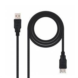 Cable usb tipo a 2.0 a usb tipo a 2.0 nanocable 1.8m negro macho - hembra