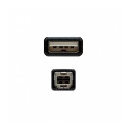 Cable usb tipo a 2.0 a usb tipo b 2.0 nanocable 3m negro macho - macho