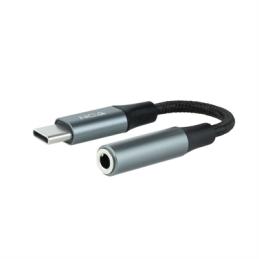 Cable adaptador usb tipo c a jack 3.5mm nanocable 0.11m - macho - hembra - gris
