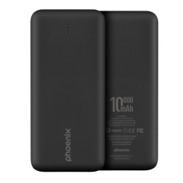 Phoenix powerbank batería externa 10000mah con 2 usb carga rapida y 1 usb tipo c pd