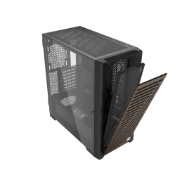 Caja phoenix artisan noble negra con frontal de madera atx cristal templado gaming cristal templado filtros antipolvo tipo c