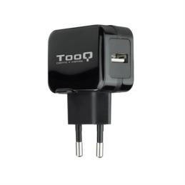 Cargador de pared tooq usb - 12w - negro