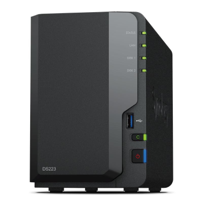Servidor nas synology disk station ds223 2bay 1.7 ghz qc 2gb ddr 4 1 x gbe 3x usb 3.2