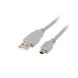 Cable usb lanberg 2.0 macho - mini usb macho 1.8m gris