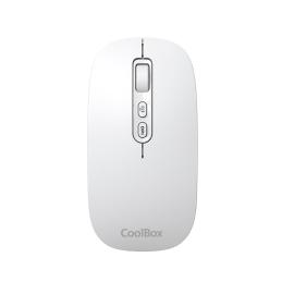 Mouse raton coolbox ia w02 blanco 1600 dpi inalambrico rf+bt