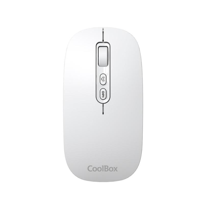 Mouse raton coolbox ia w02 blanco 1600 dpi inalambrico rf+bt