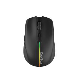 Mouse raton coolbox gaming w01 negro 1600 dpi inalambrico recargable
