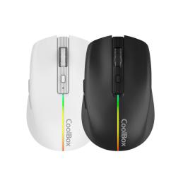 Mouse raton coolbox gaming w01 negro 1600 dpi inalambrico recargable