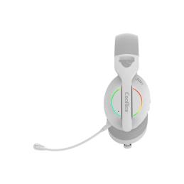 Auriculares con microfono coolbox wb01 inalambricos gaming bluetooth blanco